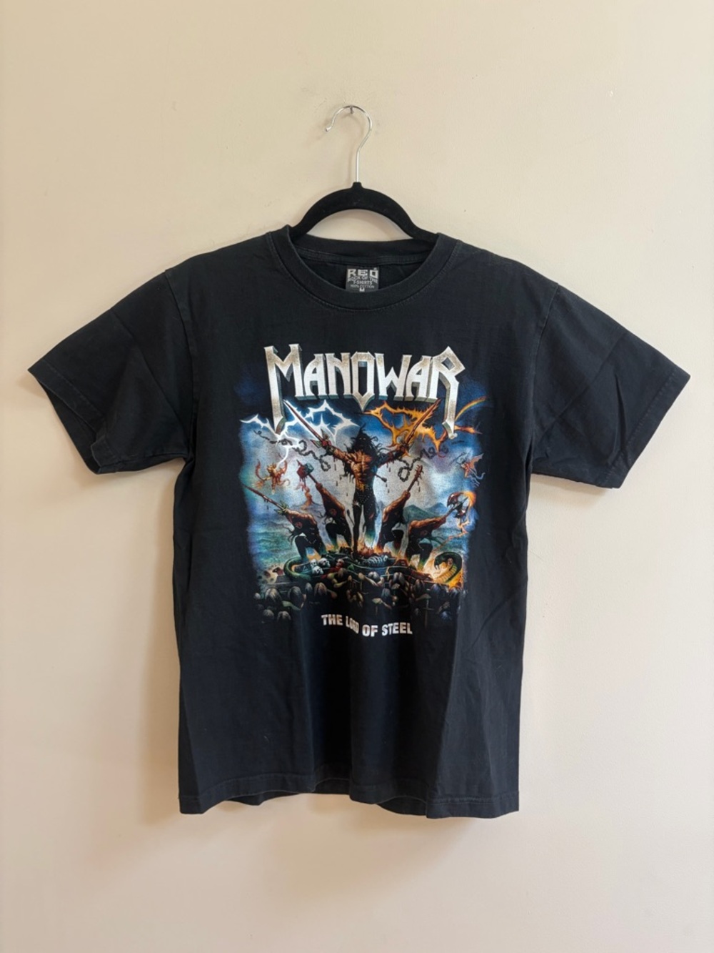 REO Manowar Lord of Steel Rock of the T-Shirts Vintage Cotton Band Tee Shirt